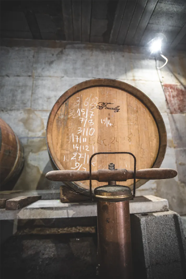 Fût de vin en cave, détail
